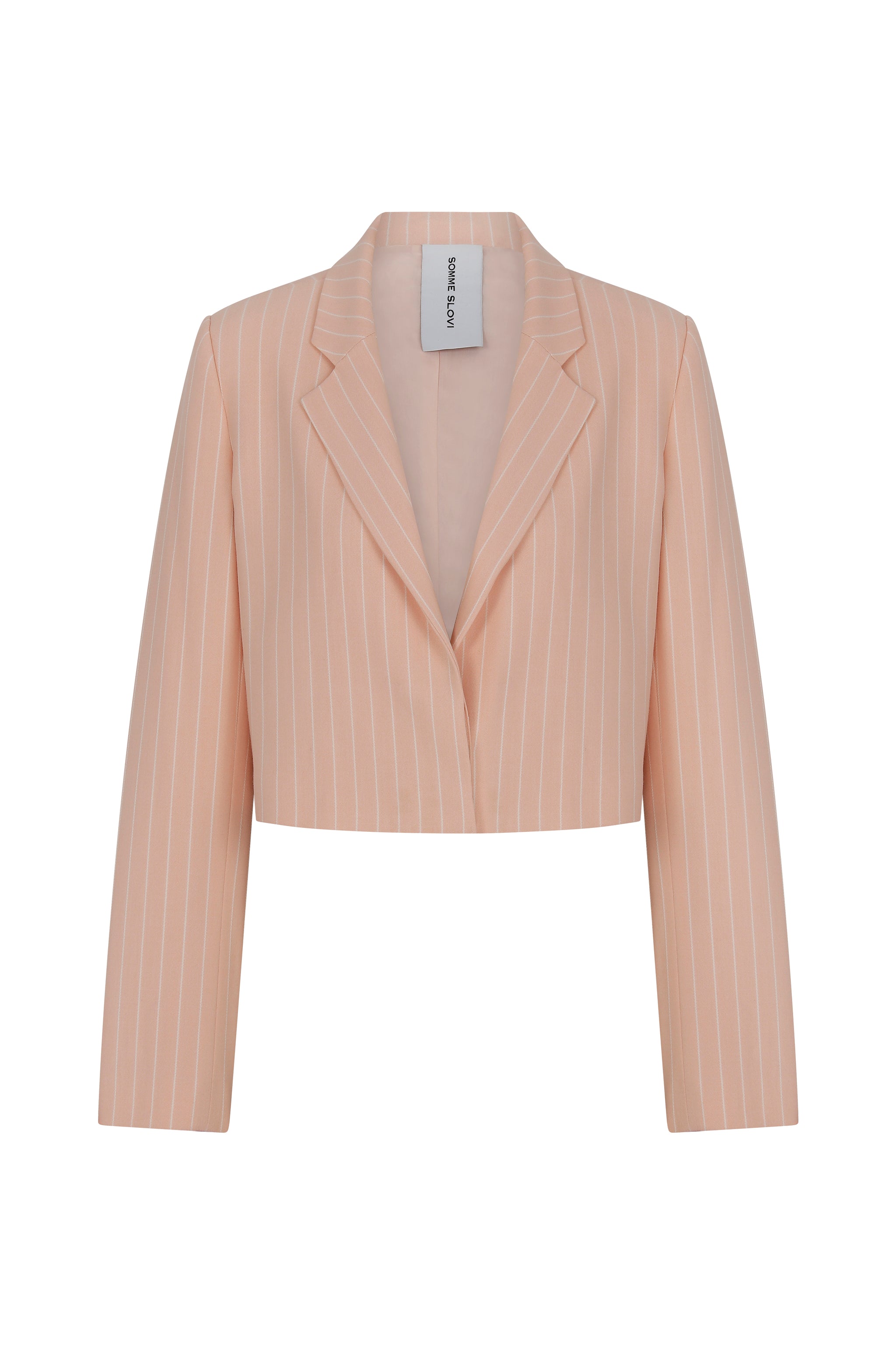 SOMME SLOVI | CORAL PINSTRIPE CROP JACKET
