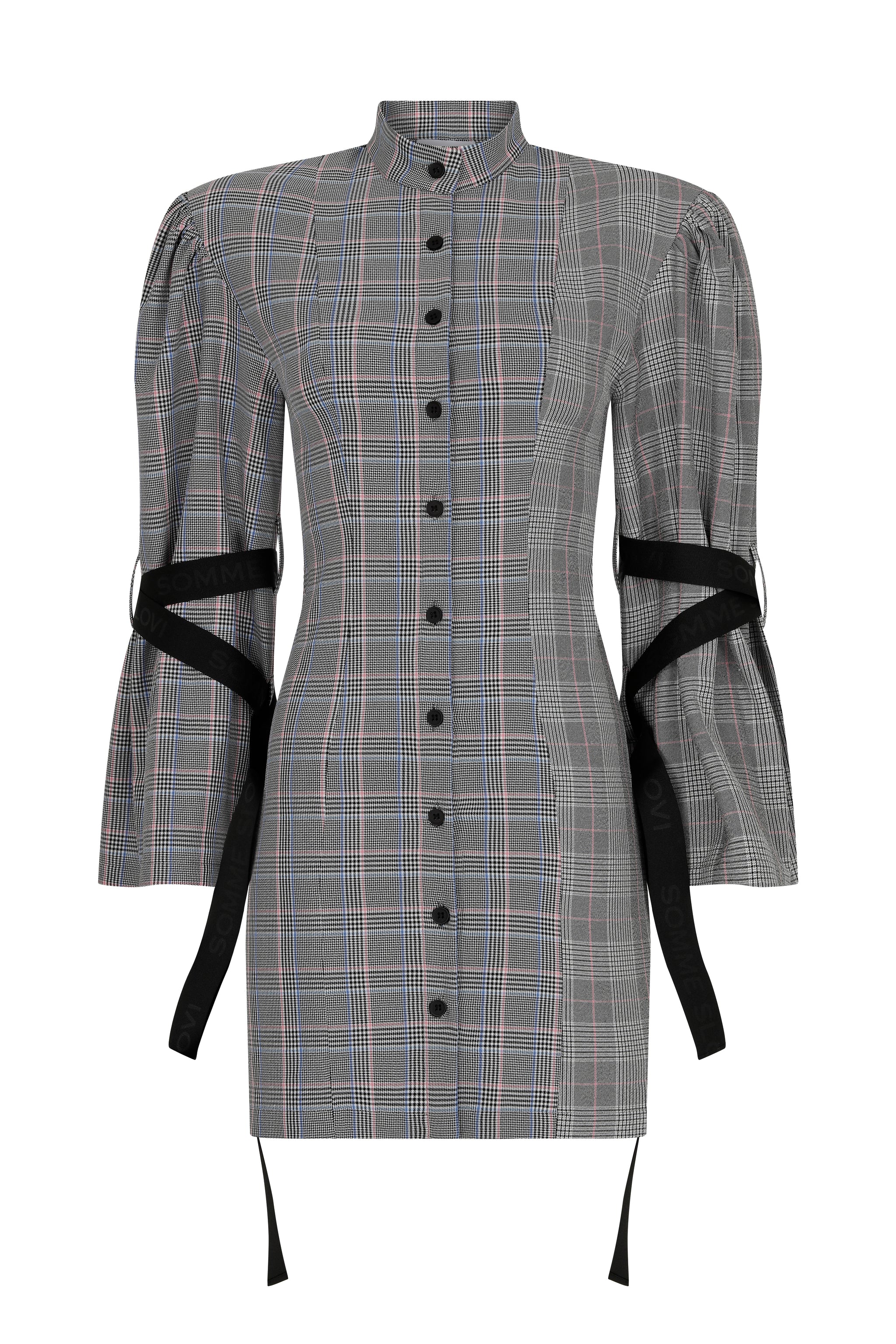 Somme SLOVI | Plaid Button-Down Mini Dress S